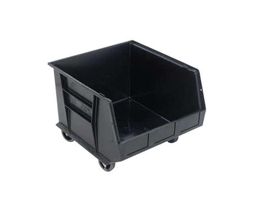 Quantum QUS275MOBBK Plastic Storage Stacking Ultra Bin Mobile, 18-Inch by 16-1/2-Inch by 11-Inch, Black, Case of 3