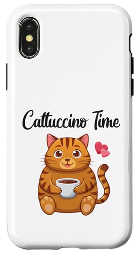 Cattuccino Time p 킢 IW L CXg X}zP[X iPhone X/XS p