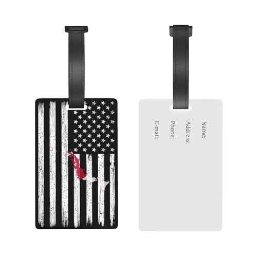 US and Japan Flag Luggage Tags for Suitcases Travel Labels