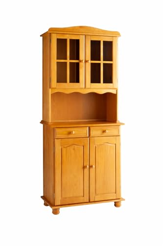 MOBLIT Alacena, realizada en Madera de Pino Macizo, seie canet. Medidas 197x42 (altoxfondo). Diferentes Elementos a Juego. Traseras en MDF. (88 de Ancho, Miel)