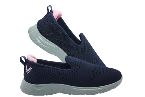 Image of WalkLine Women's Slip-On Walking Shoes | Lightweight Knitted Mesh Casual Sneakers | Soft PU Sole Comfortable Loafers | Breathable Running, Gym, Travel Shoes for Women