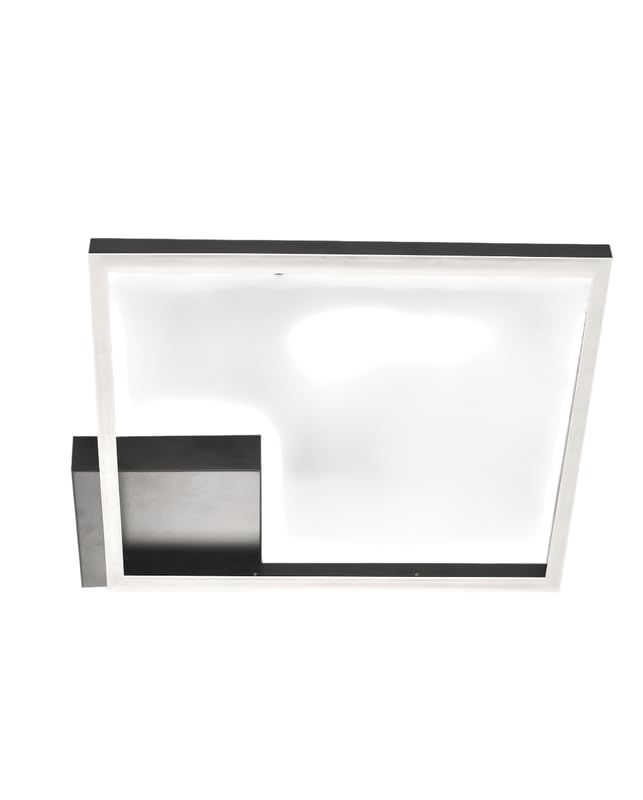 Plafonnier LED salon moderne noir Bard 39W ambiance lumineuse chaleureuse