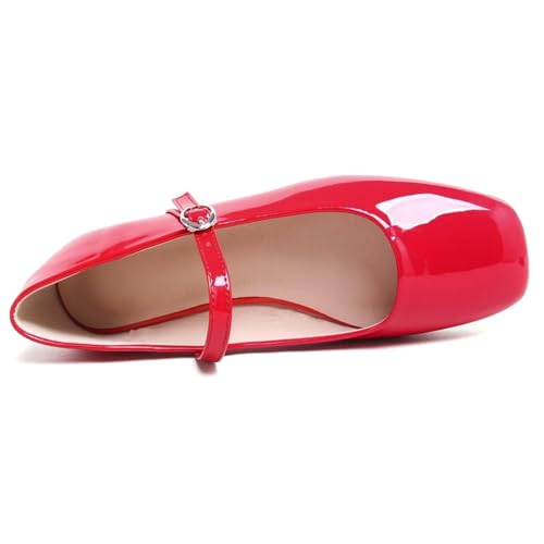 Image of LUXINYU Women's Slip on Flats,Classy Round Toe Solid Classic Mary Jane Ballet Dance Shoes Soft Comfortable PU Flat Shoes