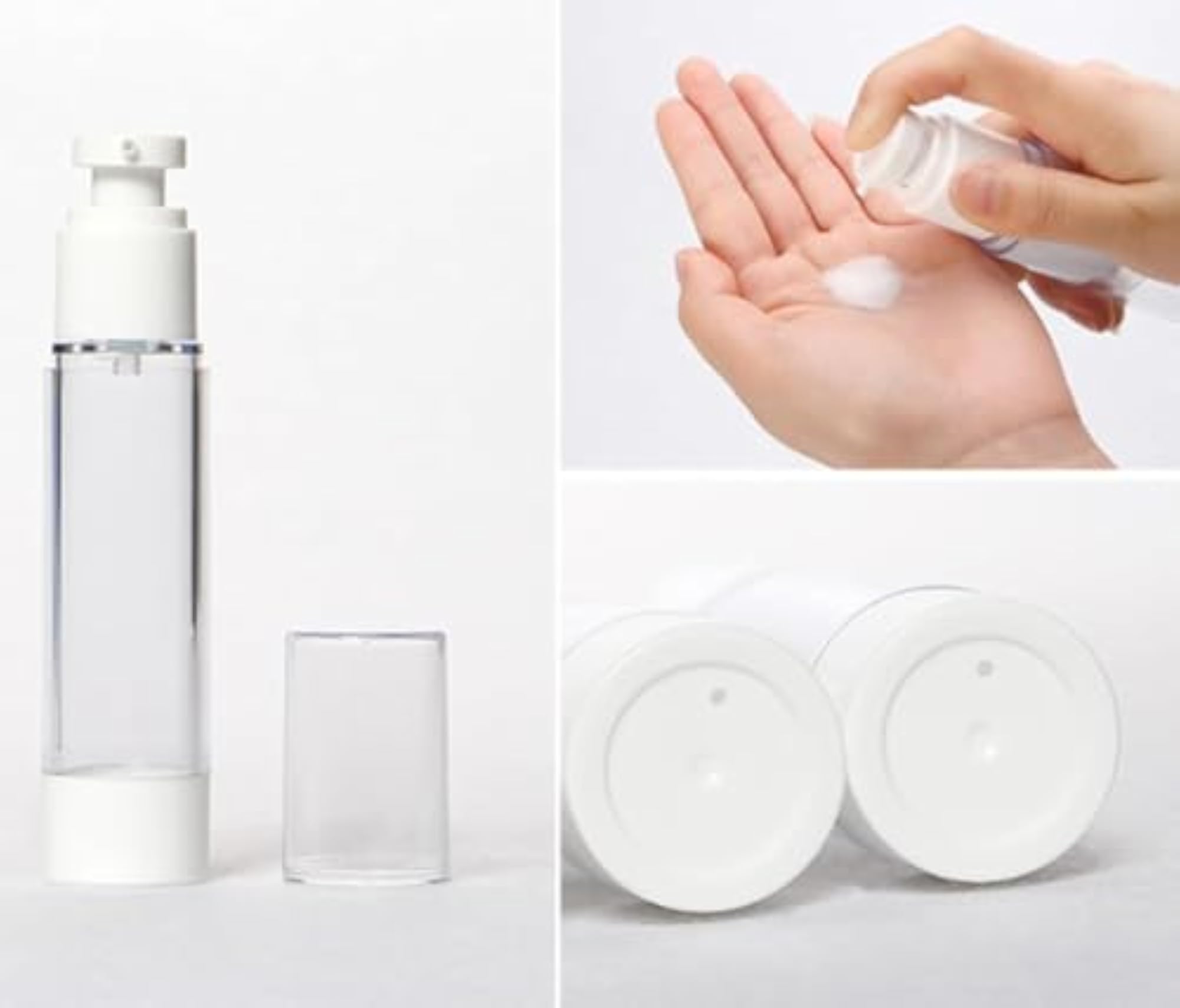 50ML Travel Pump Bottles, Refillable Cosmetic Containers