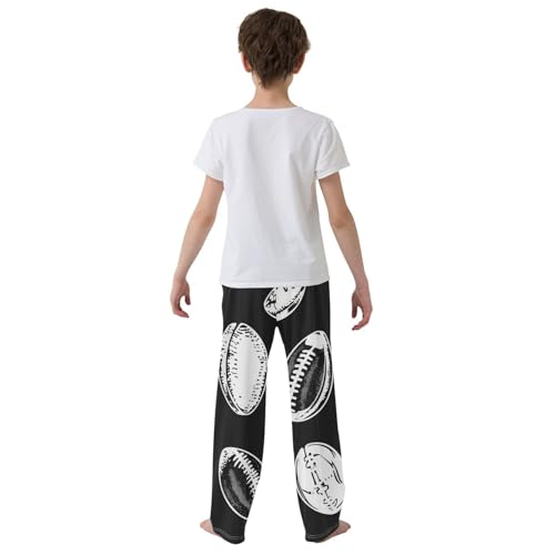 ZZXXB Funny Football Print Boys Long Pants Soft Trousers Elastic Waist Kids Lounge Bottoms with Pockets S-XL3