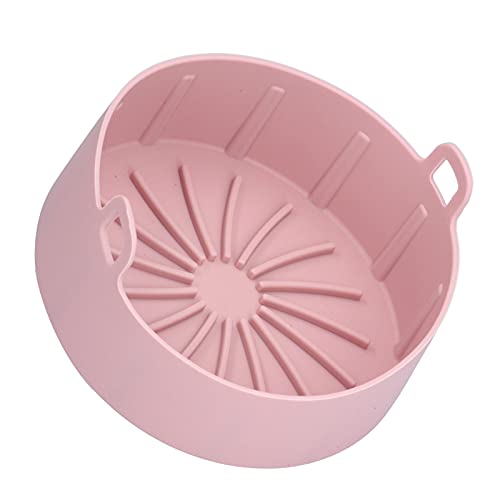 Fryer Basket, Non Stick Silicone Fryer Pot -20℃-220℃ for Home for Restaurant for Kitchen(16CM one Pink)