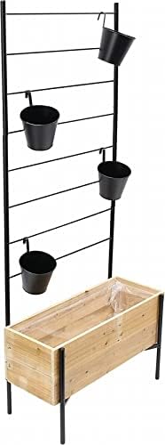 Dekoleidenschaft Pflanzkasten mit Rankgitter, Blumenkasten aus