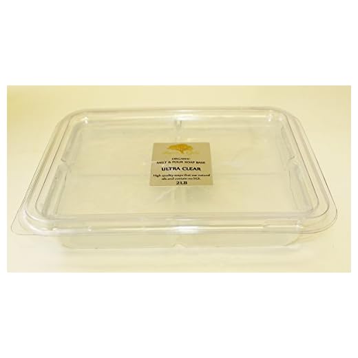 Bandeja transparente de 900 g, base de sabão orgânico para derreter e derramar glicerina