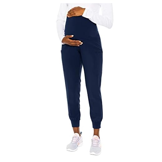 Med Couture Women's Maternity Jogger Pant, Navy, Large
