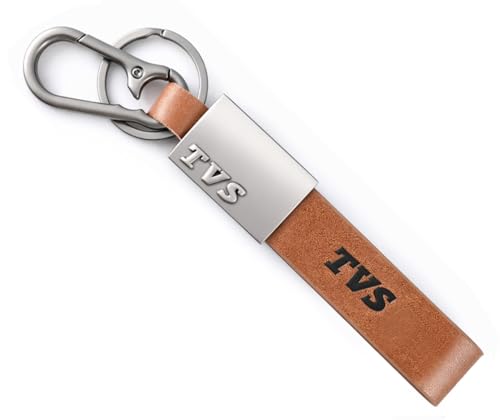 Image of Premium Keychain Compatible with TVS Bike Keys | Heavy Duty Metal Key Ring Holder | Stylish Durable Leather Key Holder | Bike Keychain For men