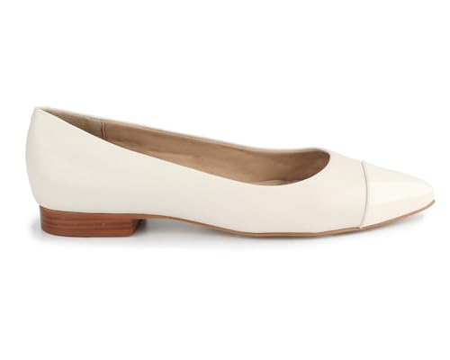 Ros Hommerson Women's REMI Pointed Toe Flat with Leather Cap Toe