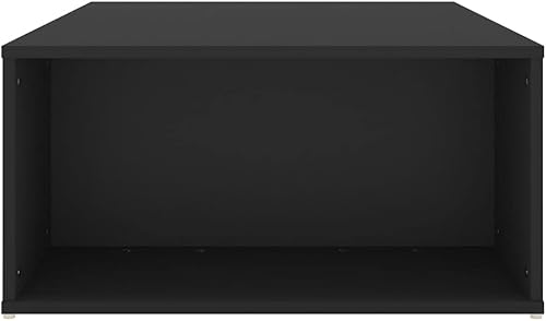 Miniatura 5 de Mesa de centro de madera de ingeniería negra, muebles rectangulares de sala de estar, 35.4 x 26.4 x 13.0 pulgadas, elegante mesa de centro para sala