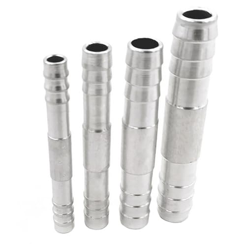 Set of Automotive Air Conditioner Refrigerant Hose Fittings 3/8’’ 1/2’’ 5/8’’ 3/4’’ Aluminum Straight Push in Splice Connection A/C Hose Barb 681012