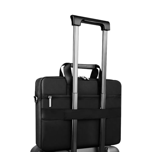 Image of GRIPP Hugo Laptop Sleeve Bag for Laptop /MacBook up to 14 Inch, Detachable Shoulder Strap, Carry Handle, Trolley Sleeve, Tablet Compartment, Multiple Organisers, Office and Travel Bag - Black