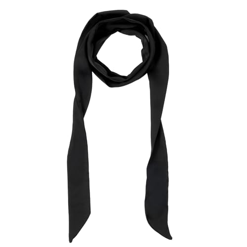 Soft Black Scarf for Women Dress, 76Inch Long Solid Ribbon Chiffon Decorative Scarves Necklace Neck Scarf Dress Belt for Hairband Hat Handbag Necktie