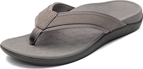 Vionic Men's Tide Toe-post Sandal - Flip Flop with Concealed Orthotic Arch Support Charcoal 11 Medium US