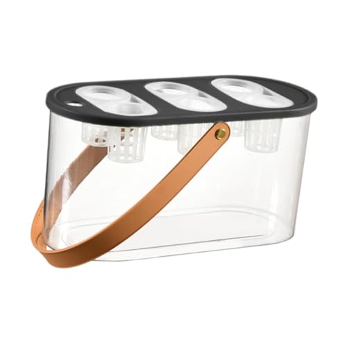 水耕栽培ボックス 6穴水耕栽培システム 屋内卓上ミニ水槽 植物用-ブラック