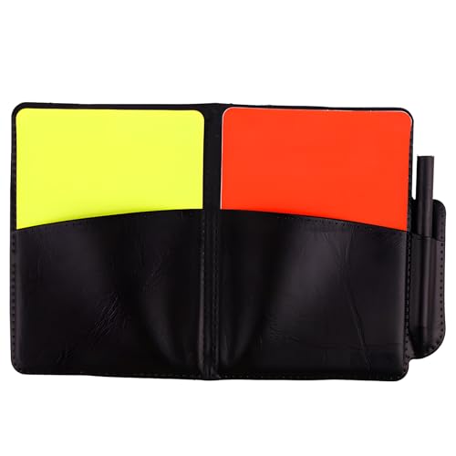 YAOYYG Kit de Tarjetas de Árbitro para Fútbol, Tarjeta de Árbitro Roja Amarilla Kit, Silbato de Árbitro, Hojas de Resultados y Lápiz para Fútbol y Partidos de Baloncesto