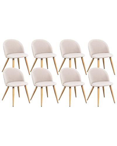 Xinyvee Lot de 8 chaises de Salle à Manger - Beige - Polaire - Moderne - Meubles rembourrés - Chaise scandinave - Chaise de Salle à Manger - Chaise Confortable -...