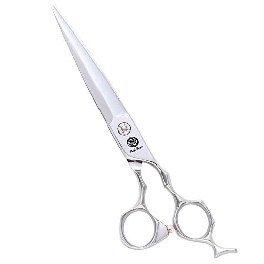 Purple Dragon 7.0 inch Sliver Salon Hair Cutting Scissors Barber Shears with Bag- Perfect for Professional Hairdresser (Silver)
