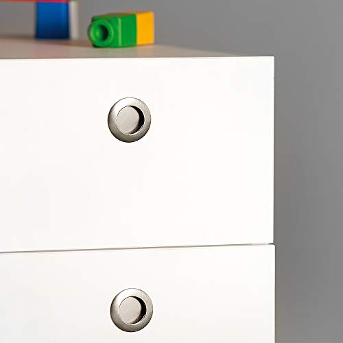Emuca - Set of 10 Furniture Handles, diameter 12mm (0,46 inc), 224mm (8,8 inch) Hole centres, Satin Nickel Steel - Image 4