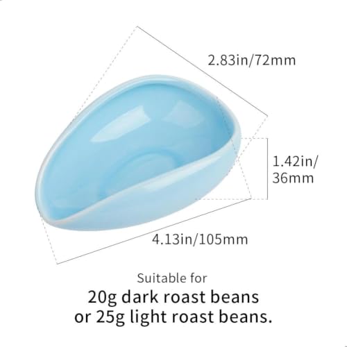 Image of watchget Ceramic Coffee Dosing Cup & Tea Storage Tray, Single Dose Measuring Container for Coffee Beans & Loose Leaf Tea Dosing Vessel, Sky blue