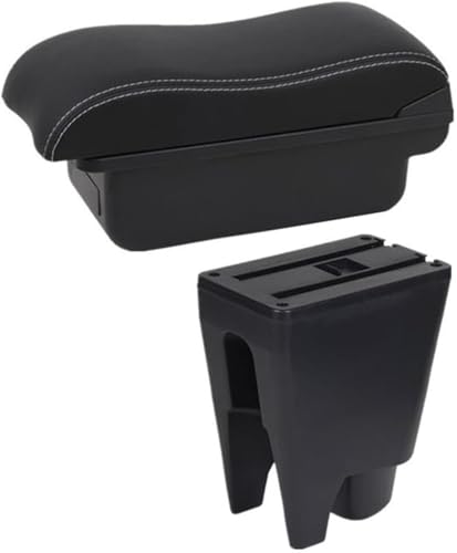 車のアームレスト シトロエン C1用 アームレストボックス 車内収納 インテリアアクセサリー センターコンソール(A2 Black white NO)