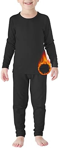 Boy’s Thermal Underwear Set Toddler Fleece Lined Long Johns Soft Compression Base Layer for Kids Leggings