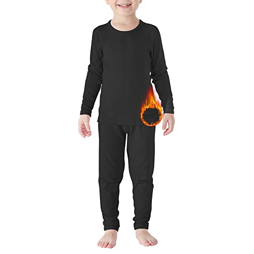 American Trends Boys' Thermal Underwear Set Toddler Long Johns Winter Clothes Kids Thermal Set Girls Base Layer Snow Pants Black 2T-3T #TOP11
