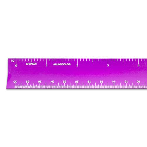 Image of Alumicolor 6-inch Aluminum Engineer Hollow Scale for School, Office, Art and Drafting, 6IN, Purple