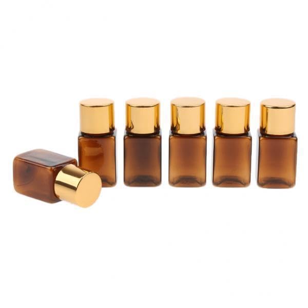 Bnf® 2x6 Pieces Amber Refillable Empty Essential Oil Makeup Bottle 10ml Gold Cap Health & Beauty & Alternative Remedies Aromatherapy-image-21