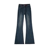 UKTZFTBMTS American Jeans Women Spring High-Waisted Skinny Slim Pants-Blue-Small