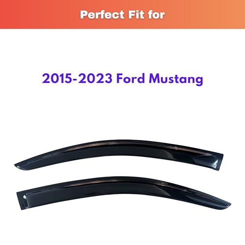 Image of KPY Rain Guards Fit for 2015-2023 Ford Mustang, Out-Channel Window Visors Vent Wind Deflectors 2PC, Car Accessories for 15-23 Mustang