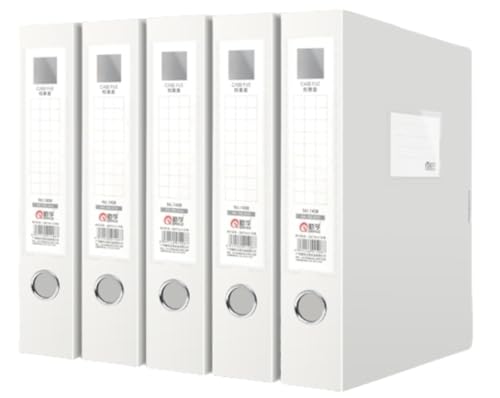 Arfobug折りたたみファイルボックス学生オフィスプラスチックファイルボックス A4 ファイルボックス情報モランディ折りたたみテキスト ピース収納ボックス (5個) (C,背幅55mm)