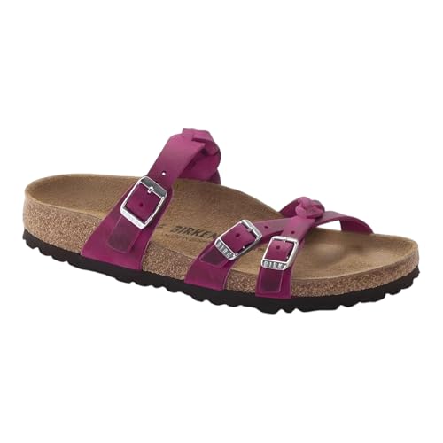 Image of Birkenstock Franca Braided Sandal in Festival Fuchsia Oiled Leather