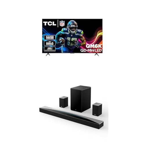 Image of TCL 75-Inch QM6K QLED 4K Smart QD-Mini LED TV with Google TV (75QM6K, 2025 Model) + Q85H Q Class 7.1.4 Channel Sound Bar with Dolby Atmos
