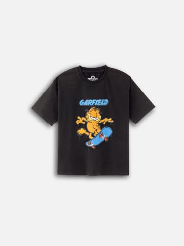 Image of Nap Chief Kids Cotton Garfield Print Co-Ord Set for Boys & Girls | Half Sleeve T-Shirt & Shorts Set | Soft Casual Summer Wear
