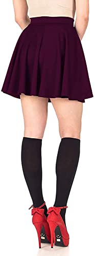 Image of Mehrang Spandex Women's Classic Stretchy All Time Trendy Skater Skirt with Attached Inner Shorts and Flared Inskirt