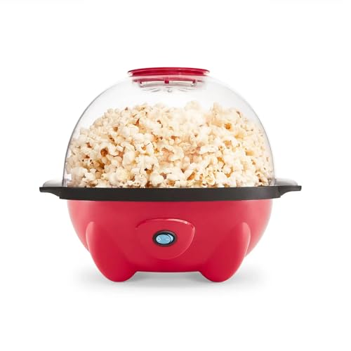 palomitas de maíz Palomitas de maíz eléctricas agitadoras con tapa for servir tazón y almacenamiento conveniente 18 tazas - Rojo