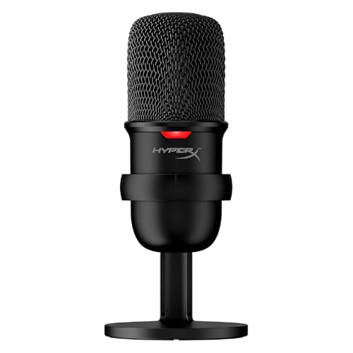 HyperX SoloCast – Microphone de jeu USB à condensateur, pour PC, PS4 et Mac, Désactivation du micro par pression, Diagramme polaire cardioïde, Gaming, Streaming, Podcasts, Twitch, YouTube, Discord