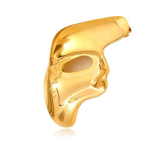 Image of Brooch Pins Gold Mask Lapel Vintage Hijab Brooches for Women Men Fashion Jewelry Clothing Decoration Accessories