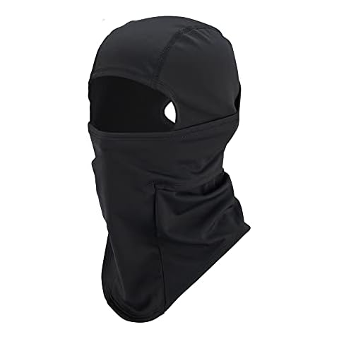 Arcweg Winter Balaclava Face Warmer Thermal Ski Mask for Men and Women Windproof Face Hood Balaclava Helmet Liner Elastic Lining with Ponytail Hole for Sports Motorcycle Cycling Running Black Cover