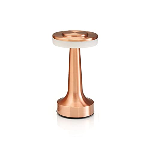 Auraglow – Lampe de table LED rechargeable sans fil à contrôle tactile, parfaite pour les tables de chevet, les hôtels et les restaurants, cuivre