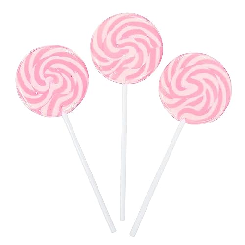 PINK SWIRL LOLLIPOPS - 24 CANDY SUCKERS INDIVIDUALLY WRAPPED - LA...