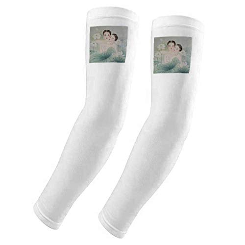 Housse de protection UV pour bras motif lotus idéale pour le golf et la randonnée