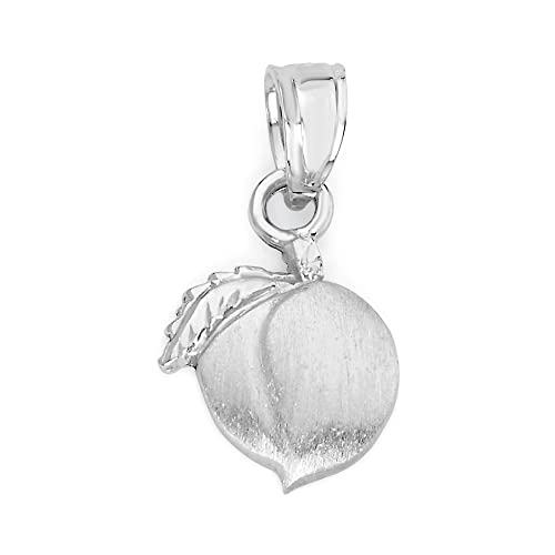 925 Sterling Silver Peach Pendant, Symbol of State of Georgia Fruit Jewelry Gifts for Farmers