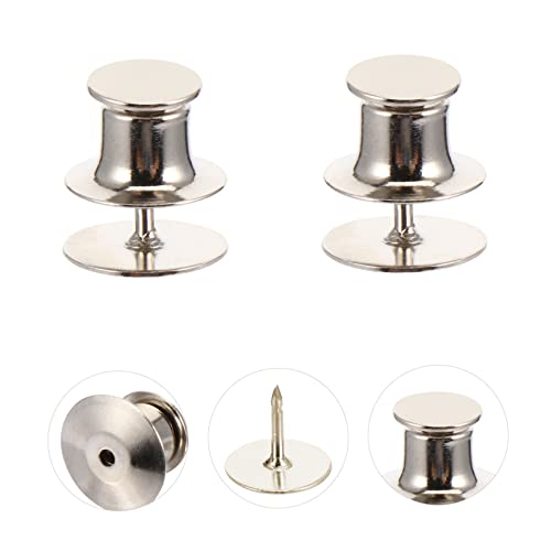HOMSFOU 50Sets Tie Tacks with Clutch Back Nickel Base Sturdy and Smooth Edges for Secure Attachment for Pins and Badges Lightweight Design for Easy Use