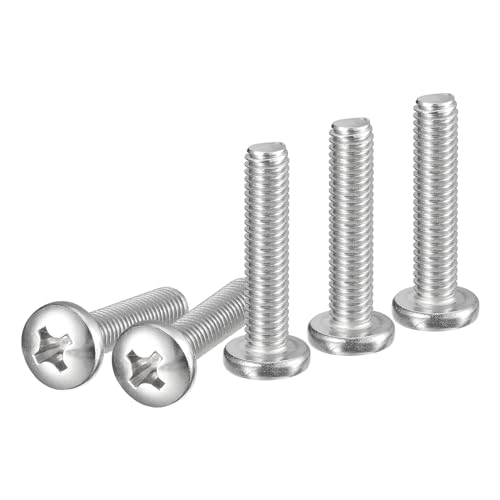 DTGN 3/8-16x1-3/4" Pan Head Machine Screws, 10Pcs 304 Stainless Steel, Phillips Drive, UNC Full Thread, Bright Finish, Screws Bolts Kit