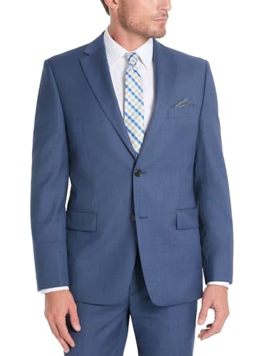 Lauren Ralph Lauren Mens Slim-Fit Sharkskin Wool Suit Jacket 36 Short Blue