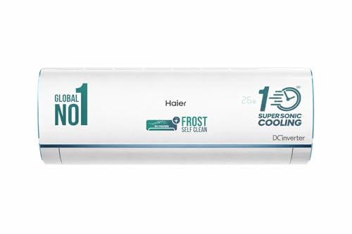 Image of Haier 1.6 Ton 5 Star AI Smart Inverter Split AC (5125W, Copper, HEXA Inverter, Heavy Duty, 4 Way Swing, Frost Clean, Cools at 60C - HSU19KP-PAIN5BN-INV, White)